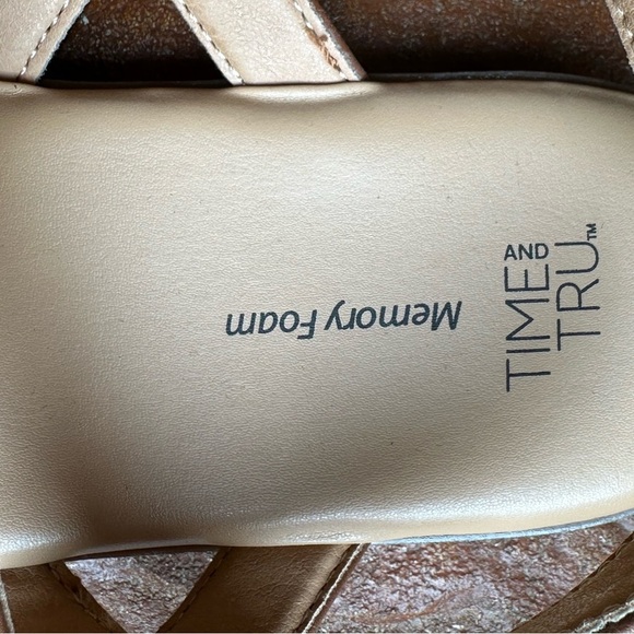 Time and Tru Brown Boho Thong Slingback Minimalist Sandals Sz 11 - Picture 7 of 9